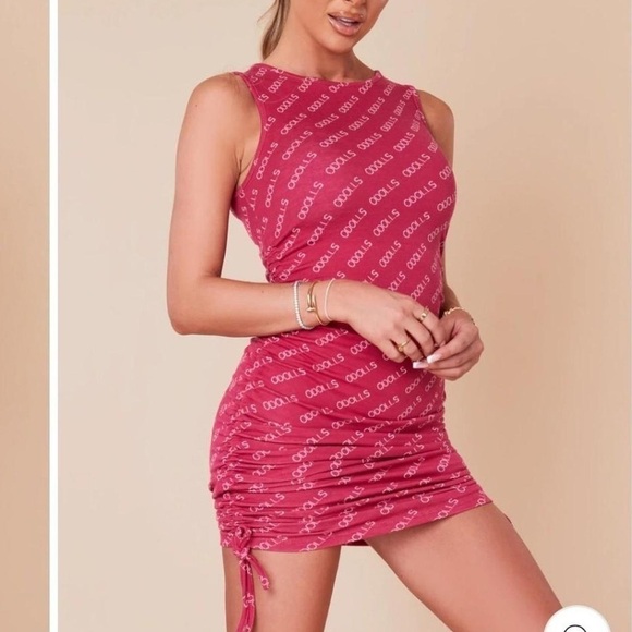 ASOS ODolls Collection Women’s UK 12 Pink Motif Detail Ruched Sweater Mini Dress - Picture 1 of 11